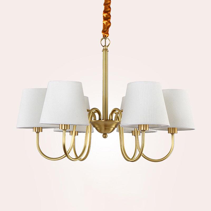 3/6/8 Lights Swooping Curve Chandelier Gold Metal Lamp - Rebooters