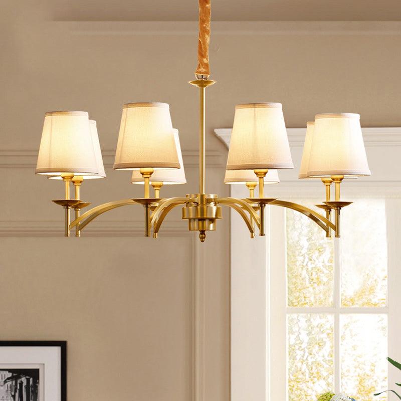 6/8/10-Bulb Ceiling Chandelier Traditional Fabric Light Gold - Rebooters