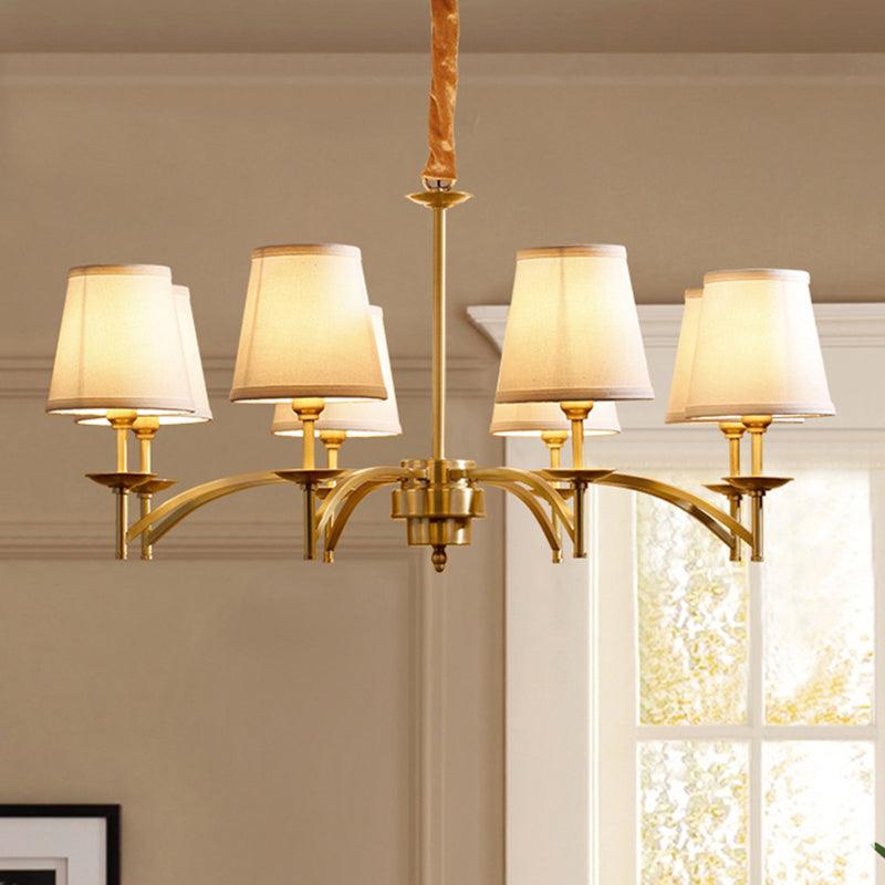 6/8/10-Bulb Ceiling Chandelier Traditional Fabric Light Gold - Rebooters