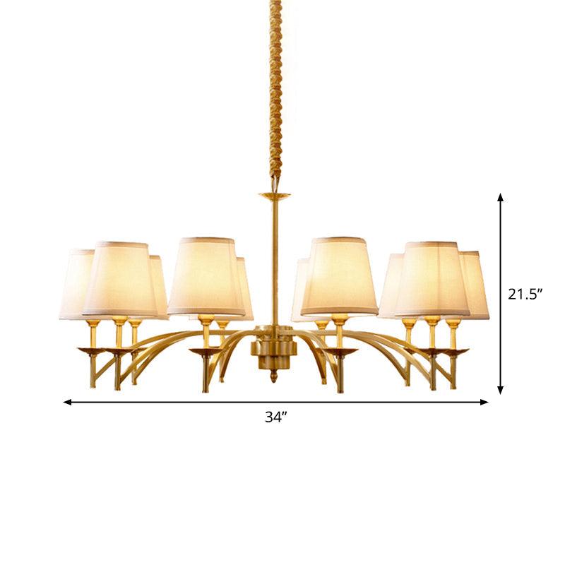 6/8/10-Bulb Ceiling Chandelier Traditional Fabric Light Gold - Rebooters