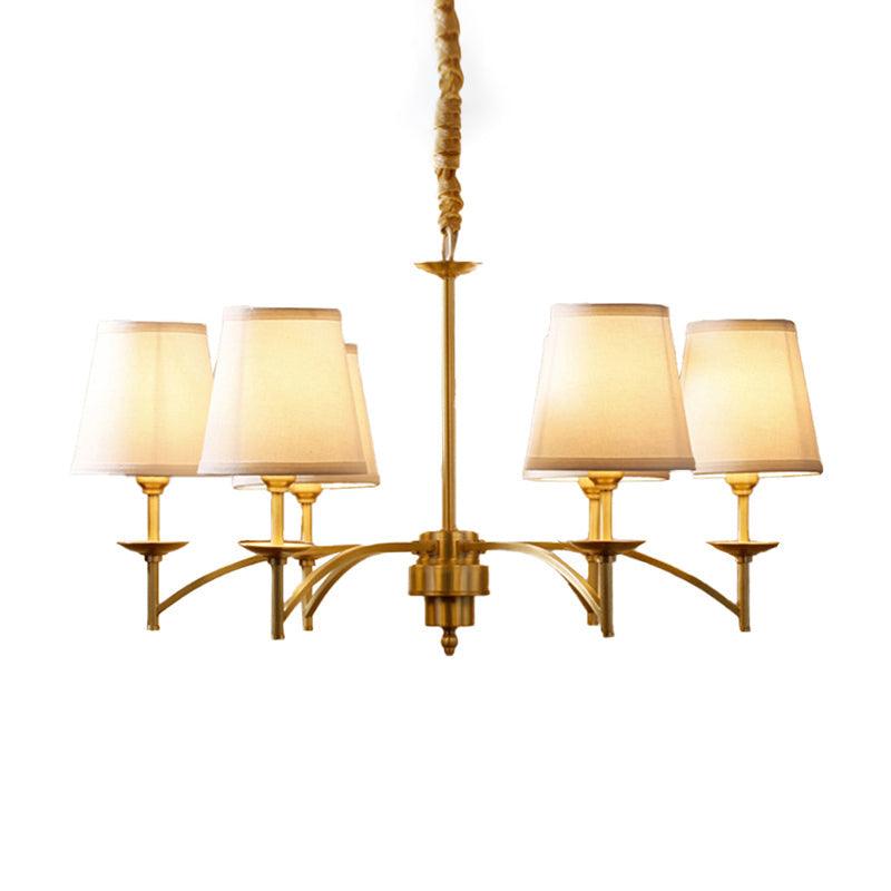 6/8/10-Bulb Ceiling Chandelier Traditional Fabric Light Gold - Rebooters
