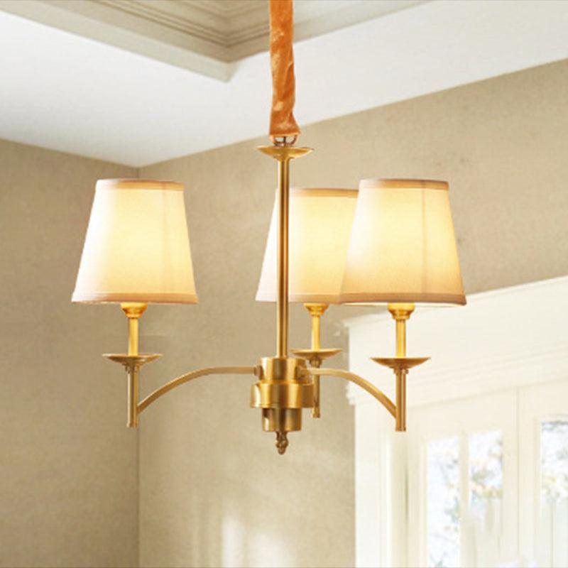 6/8/10-Bulb Ceiling Chandelier Traditional Fabric Light Gold - Rebooters