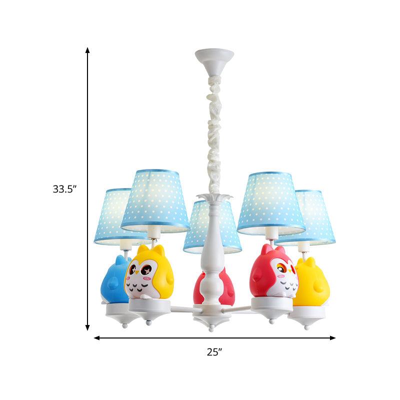 Animal Tapered Shade Hanging Ceiling Lamp Resin Owl Chandelier - Rebooters