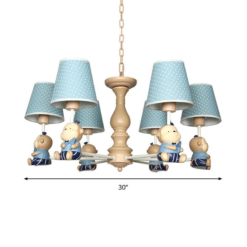 Animal-Themed Monkey Hanging Light Chandelier in Blue - Rebooters