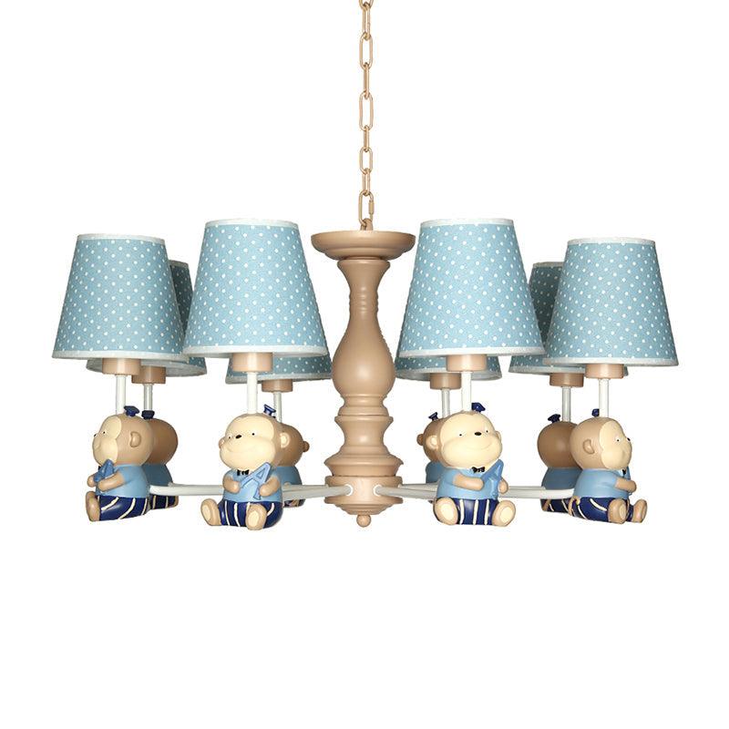 Animal-Themed Monkey Hanging Light Chandelier in Blue - Rebooters