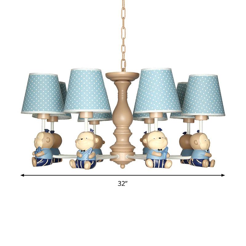 Animal-Themed Monkey Hanging Light Chandelier in Blue - Rebooters