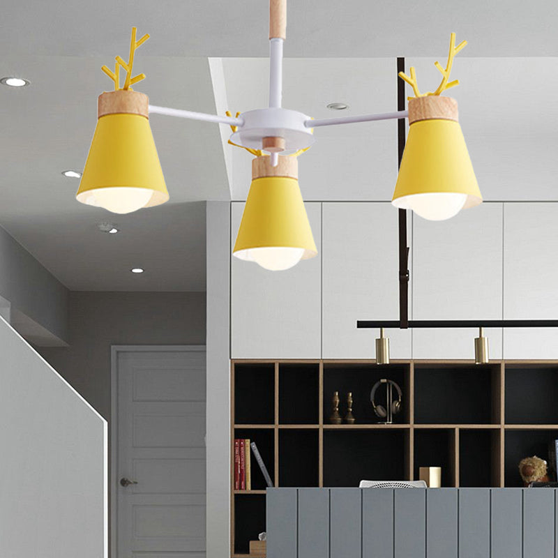 Deer Horn Kids Room Lighting Pendant Chandelier Iron Modern - Rebooters