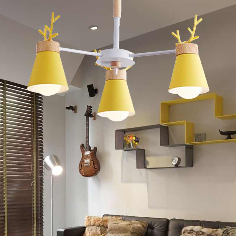 Deer Horn Kids Room Lighting Pendant Chandelier Iron Modern - Rebooters