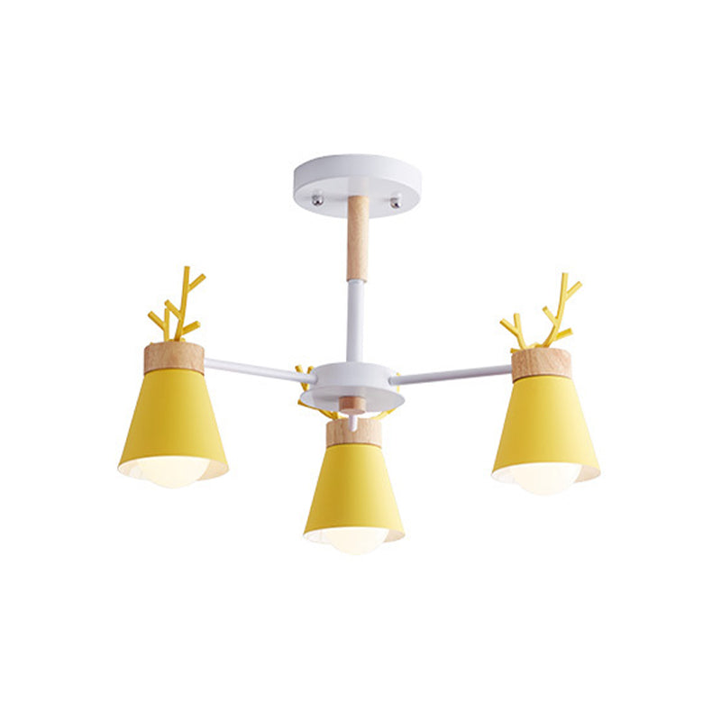 Deer Horn Kids Room Lighting Pendant Chandelier Iron Modern - Rebooters