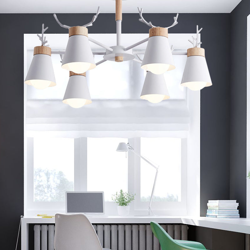 Deer Horn Kids Room Lighting Pendant Chandelier Iron Modern - Rebooters