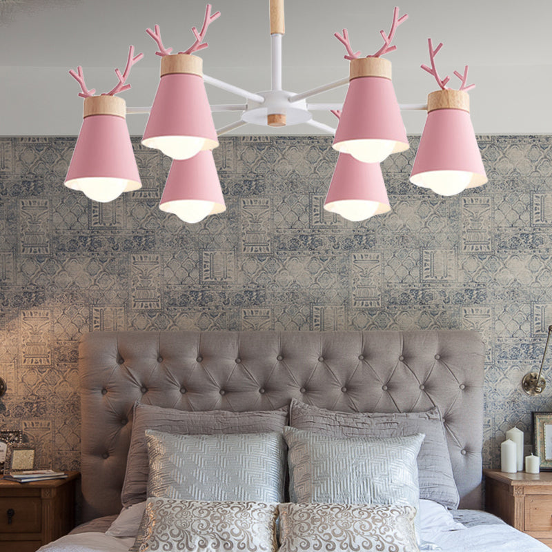 Deer Horn Kids Room Lighting Pendant Chandelier Iron Modern - Rebooters