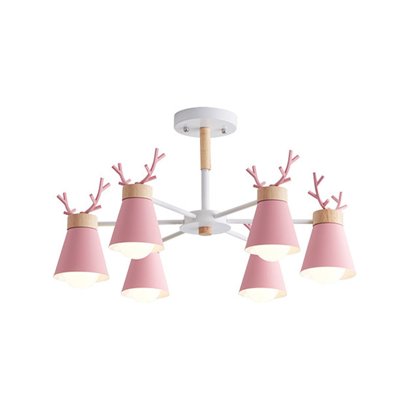 Deer Horn Kids Room Lighting Pendant Chandelier Iron Modern - Rebooters