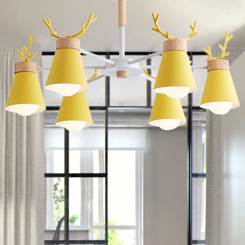 Deer Horn Kids Room Lighting Pendant Chandelier Iron Modern - Rebooters