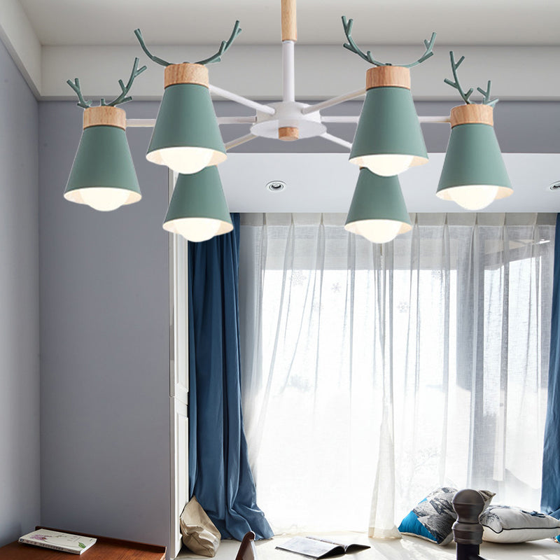 Deer Horn Kids Room Lighting Pendant Chandelier Iron Modern - Rebooters
