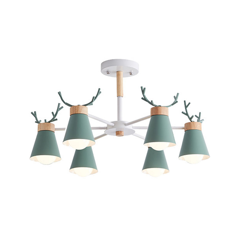 Deer Horn Kids Room Lighting Pendant Chandelier Iron Modern - Rebooters