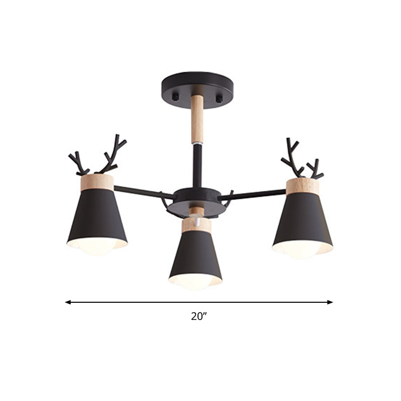 Deer Horn Kids Room Lighting Pendant Chandelier Iron Modern - Rebooters