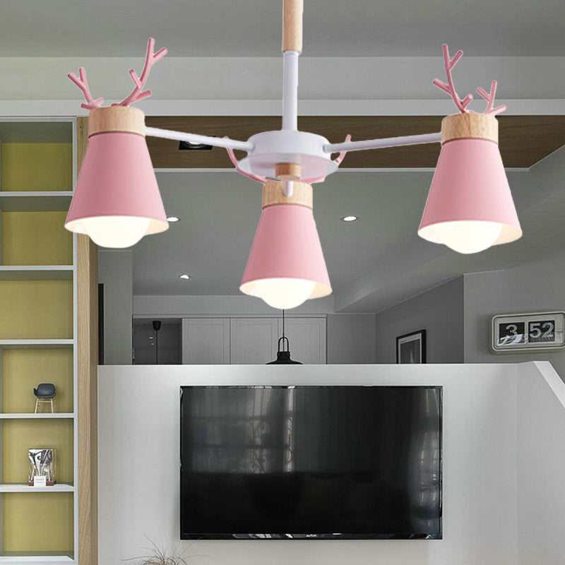 Deer Horn Kids Room Lighting Pendant Chandelier Iron Modern - Rebooters