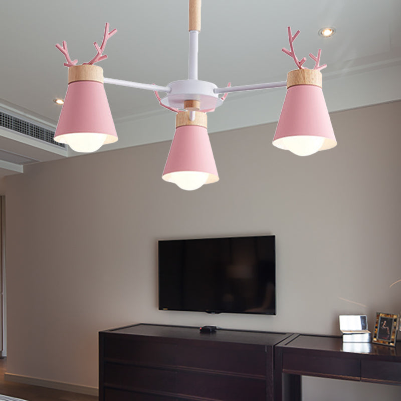 Deer Horn Kids Room Lighting Pendant Chandelier Iron Modern - Rebooters