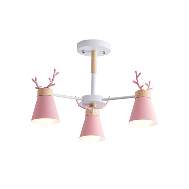 Deer Horn Kids Room Lighting Pendant Chandelier Iron Modern - Rebooters