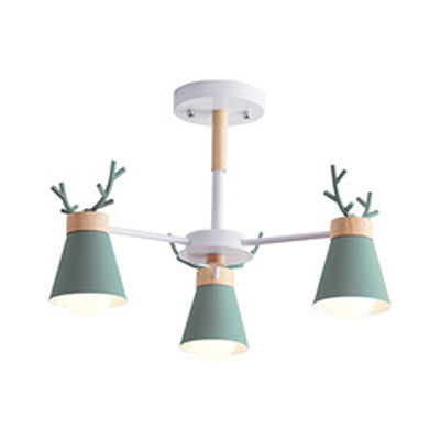 Deer Horn Kids Room Lighting Pendant Chandelier Iron Modern - Rebooters