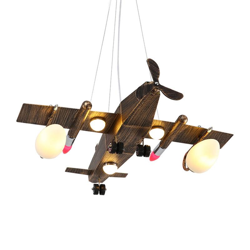 Modern Fighter Plane Hanging Chandelier in Bronze for Bedroom - Rebooters