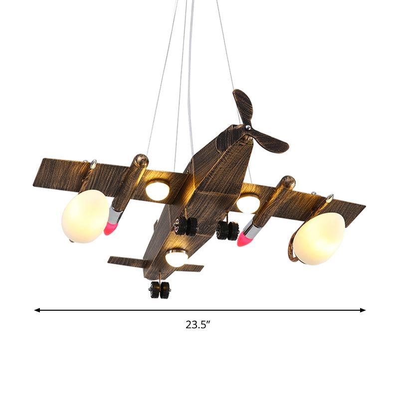 Modern Fighter Plane Hanging Chandelier in Bronze for Bedroom - Rebooters