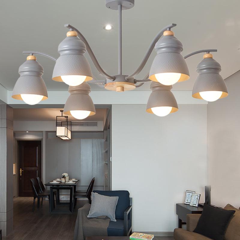 Bedroom Gourd Pendant Chandelier Lamp Metal Modern Design - Rebooters