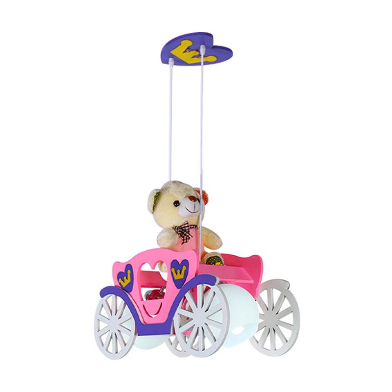 Cartoon Bear Hanging Pendant Lights for Girls Bedroom Decor - Rebooters