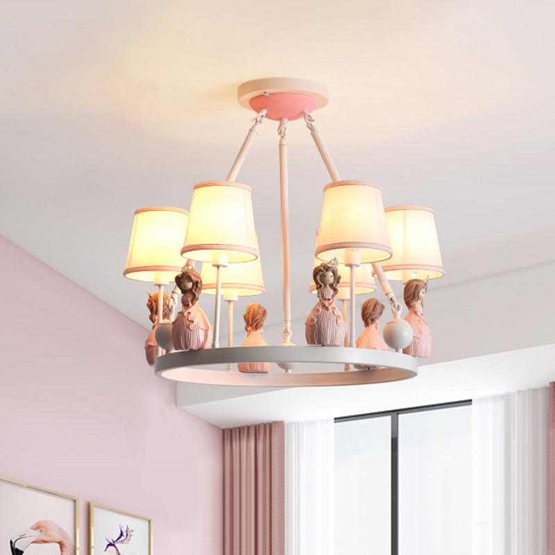 Pink Tapered Shade Pendant Lights for Girls Bedroom Chandelier - Rebooters