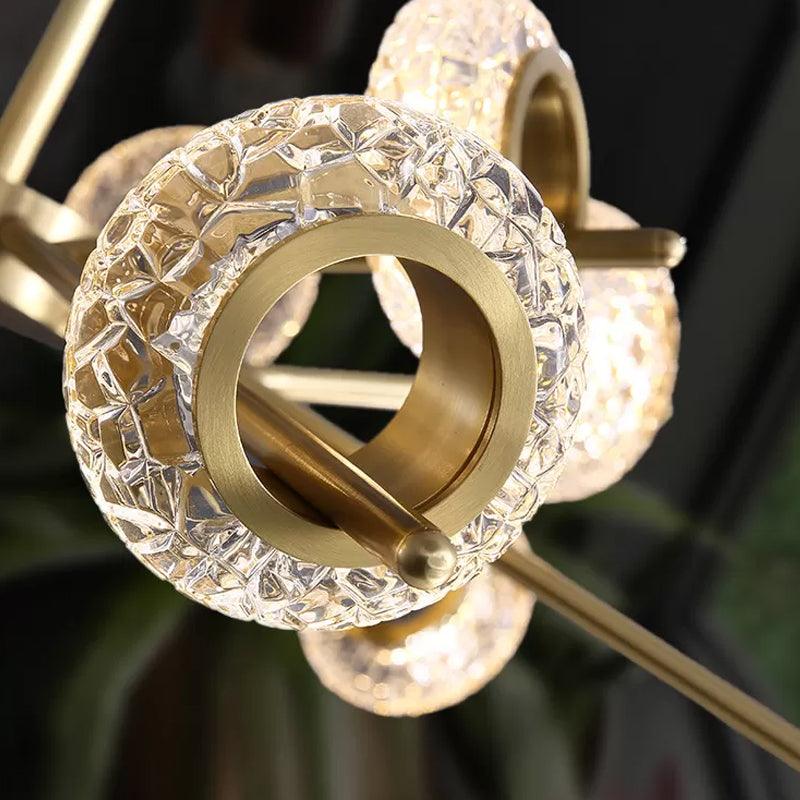 8/12/18-Head Circlet Chandelier Light Brass Crystal Pendant - Rebooters