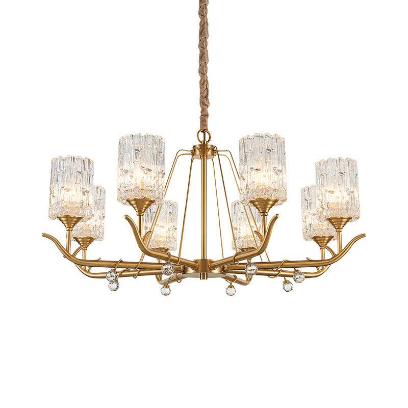 3/6/8-Light Hand-Blown Textured Glass Chandelier Light - Rebooters