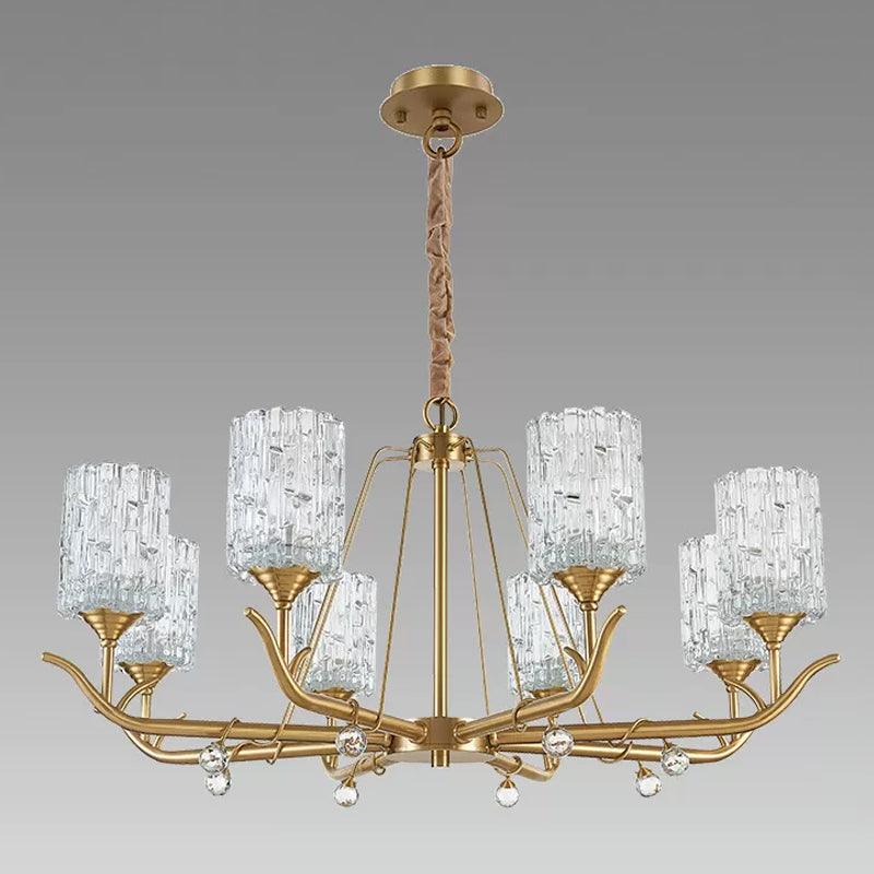 3/6/8-Light Hand-Blown Textured Glass Chandelier Light - Rebooters