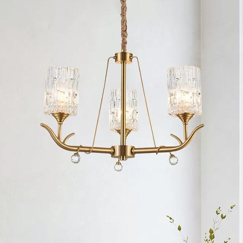 3/6/8-Light Hand-Blown Textured Glass Chandelier Light - Rebooters