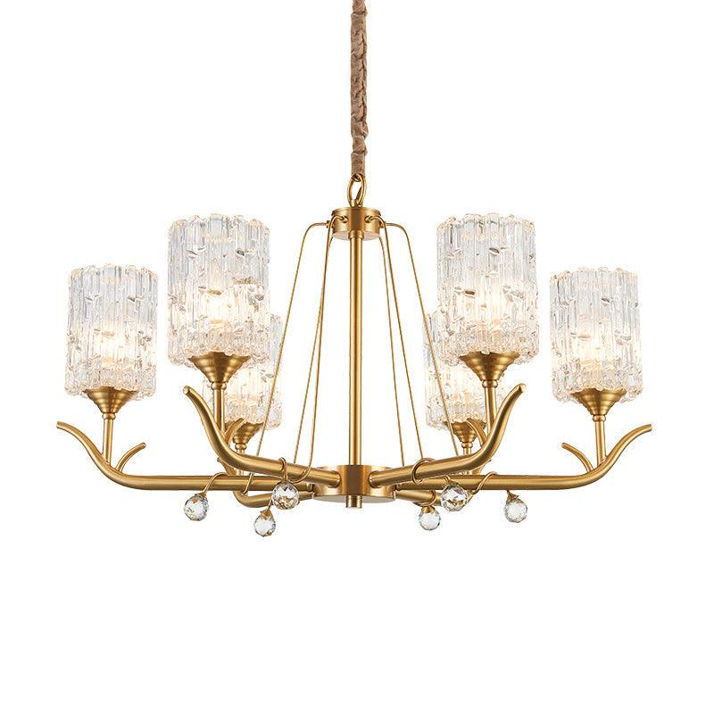 3/6/8-Light Hand-Blown Textured Glass Chandelier Light - Rebooters