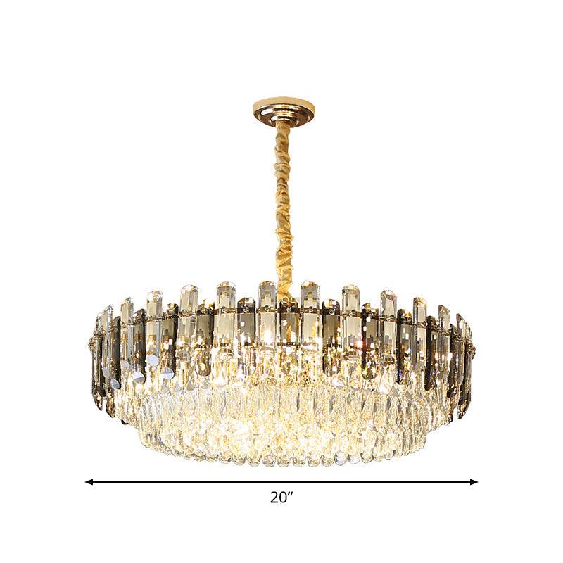 8/15/19 Bulbs Multi-Layer Pendant Lighting Modern Gold Cut Crystal Chandelier - Rebooters