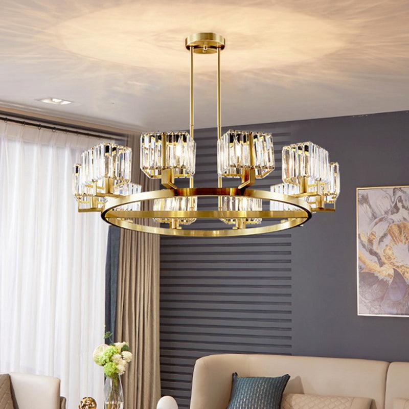 4/8/10-Bulb Crystal Rectangle Pendant Lamp Chandelier - Rebooters