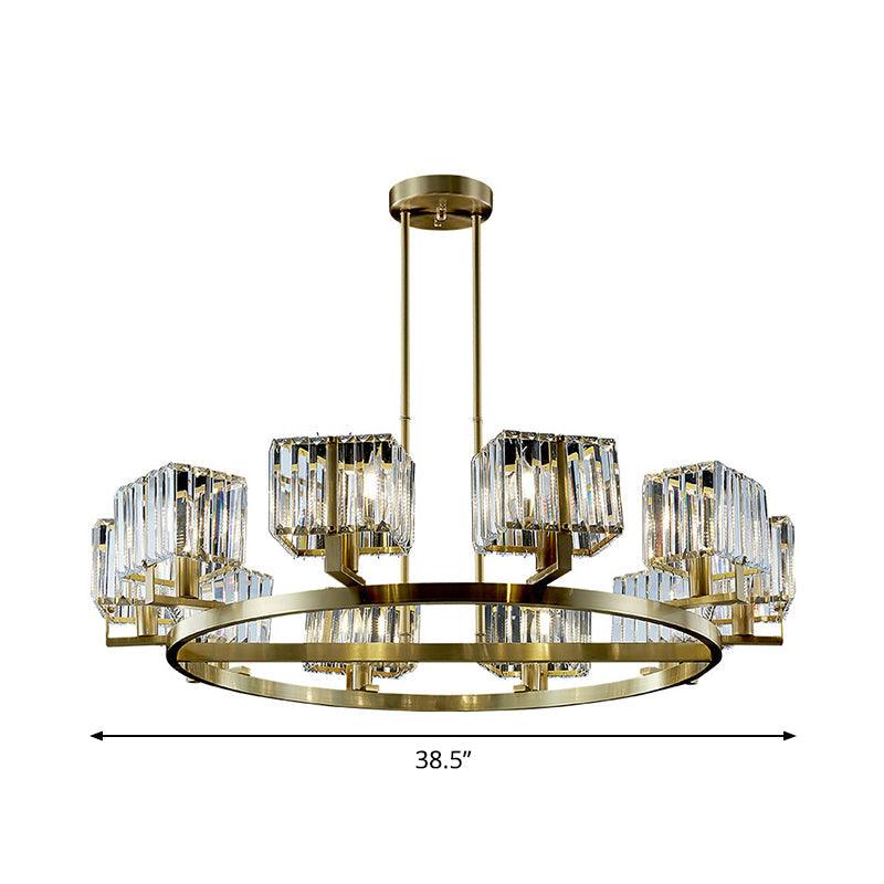 4/8/10-Bulb Crystal Rectangle Pendant Lamp Chandelier - Rebooters