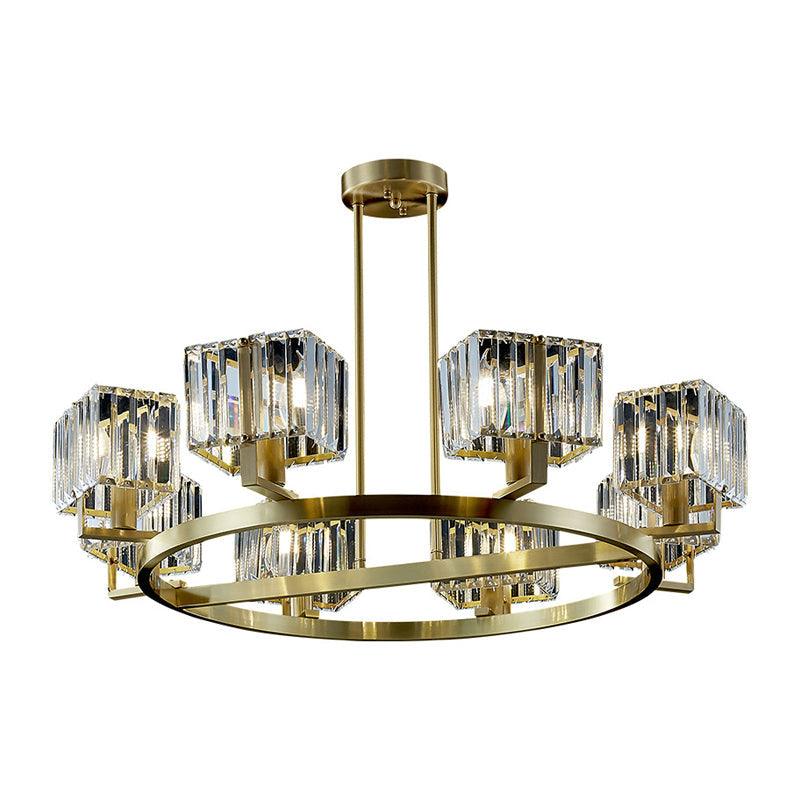 4/8/10-Bulb Crystal Rectangle Pendant Lamp Chandelier - Rebooters