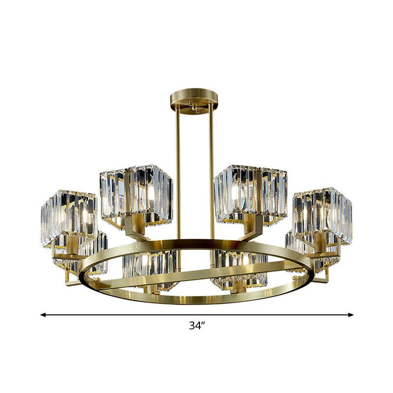 4/8/10-Bulb Crystal Rectangle Pendant Lamp Chandelier - Rebooters