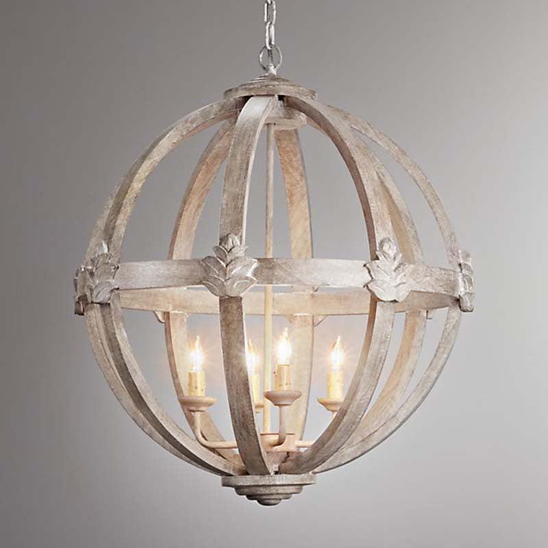 4-Bulb Hanging Lamp Kit Rustic Bedroom Candle Pendant Chandelier - Rebooters