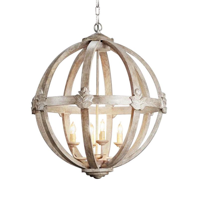 4-Bulb Hanging Lamp Kit Rustic Bedroom Candle Pendant Chandelier - Rebooters
