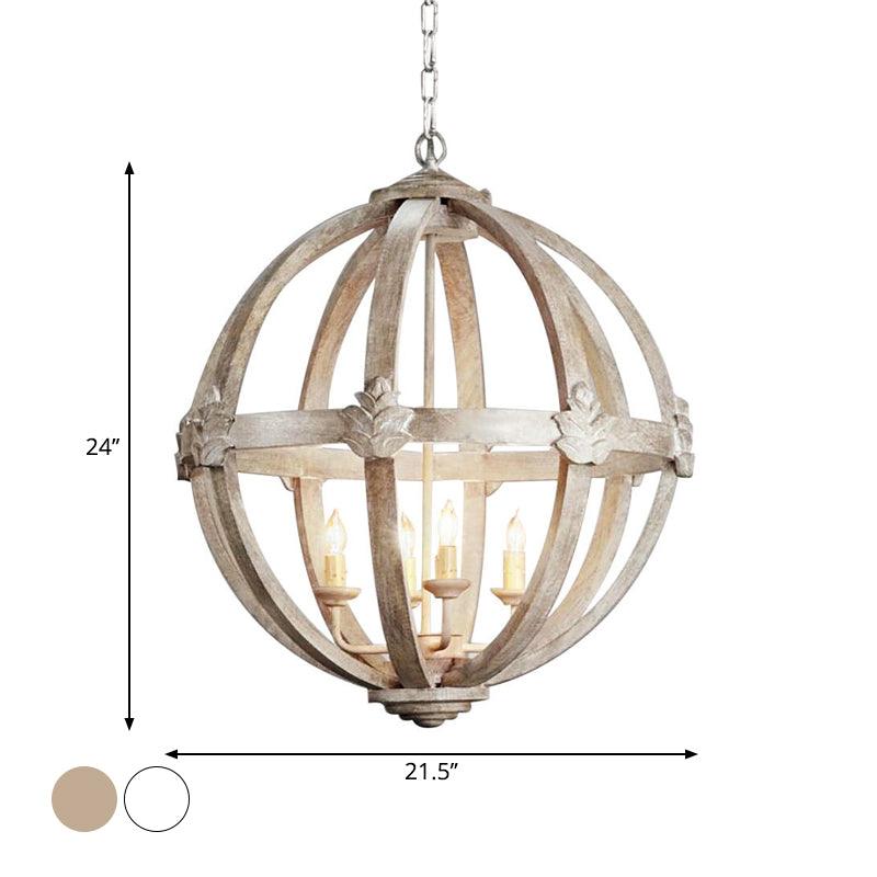 4-Bulb Hanging Lamp Kit Rustic Bedroom Candle Pendant Chandelier - Rebooters