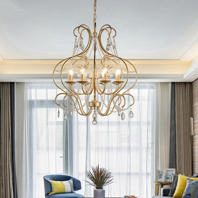 Bent Frame Metal Hanging Lamp Kit Classic 8 Lights Chandelier - Rebooters