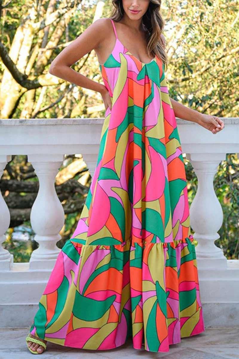 Jessica Vibrant Spectrum Sleeveless Maxi Dress with Breezy Silhouette for Summer Rebooters Maxi Women's Dresses