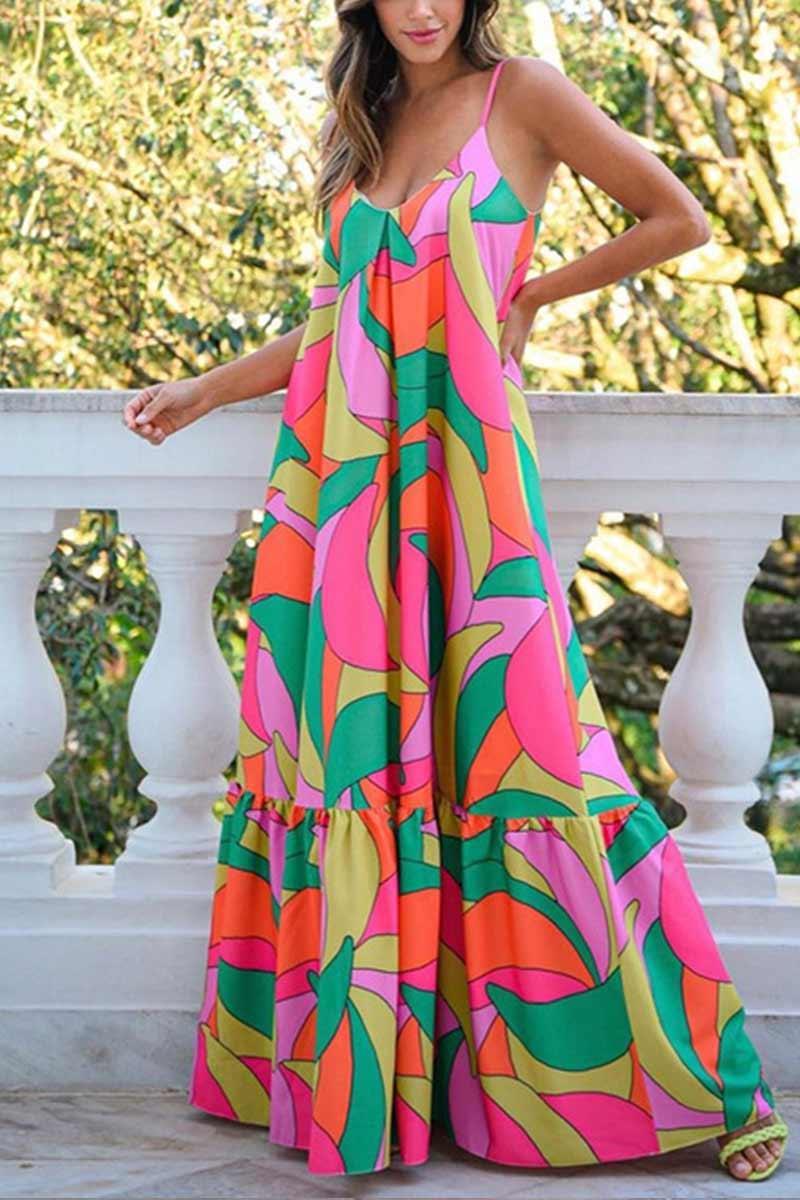 Jessica Vibrant Spectrum Sleeveless Maxi Dress with Breezy Silhouette for Summer Rebooters Maxi Women's Dresses