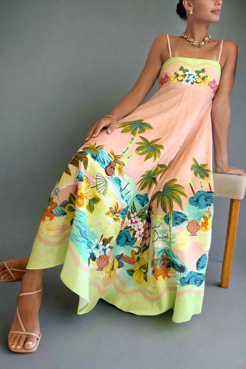 Ruby Summer-Inspired Maxi Dress with Vibrant Print and Breezy Fit - Rebooters -Women's Dresses