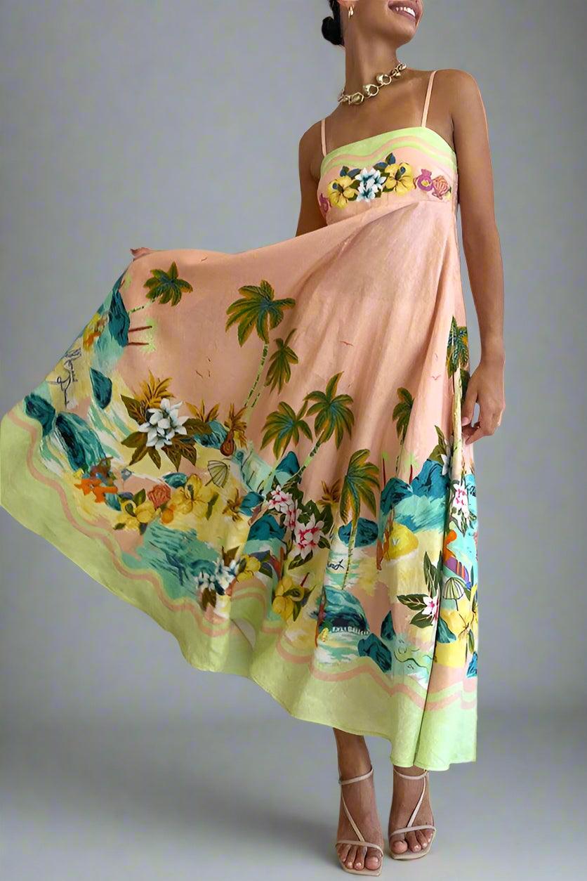 Ruby Summer-Inspired Maxi Dress with Vibrant Print and Breezy Fit - Rebooters -Women's Dresses