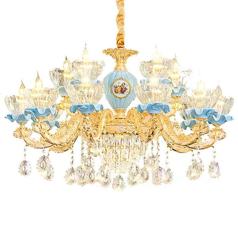 Clear Glass Bowl Chandelier Light Modernist Pendant Fixture - Rebooters