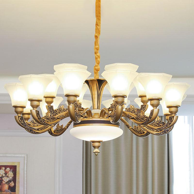 Bell Shaped Ceiling Chandelier Contemporary Frosted Glass Light - Rebooters