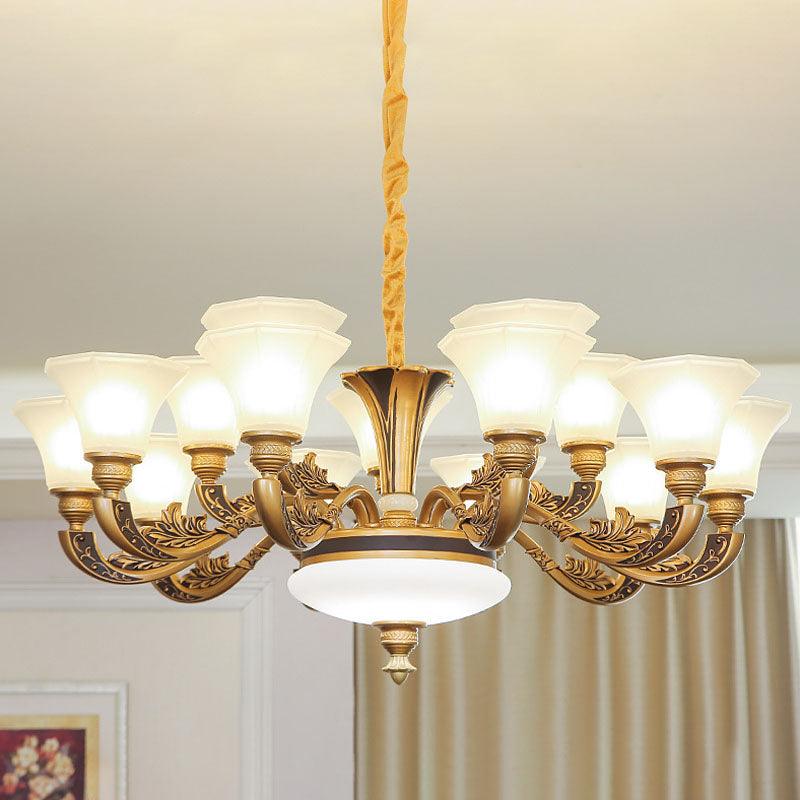 Bell Shaped Ceiling Chandelier Contemporary Frosted Glass Light - Rebooters